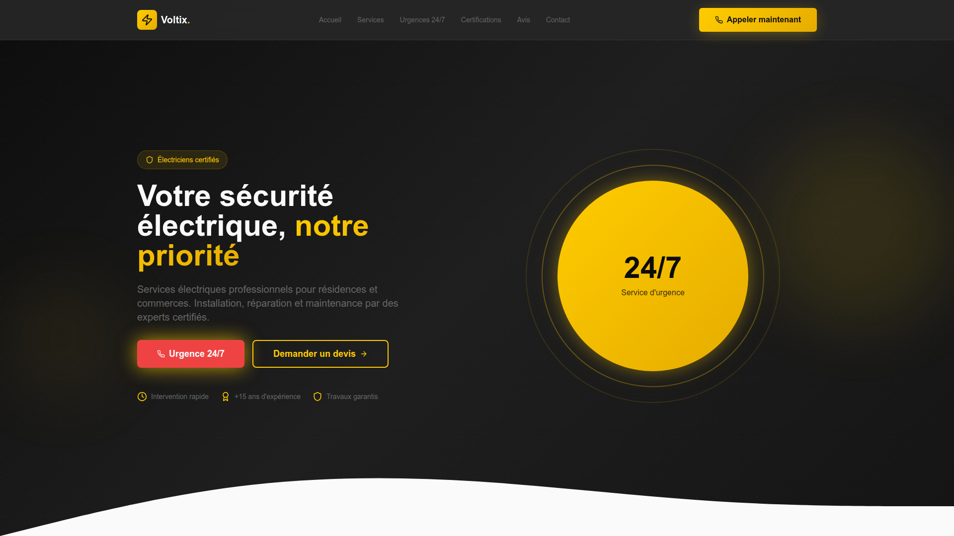 Voltix Électriciens - Site web créé au Québec